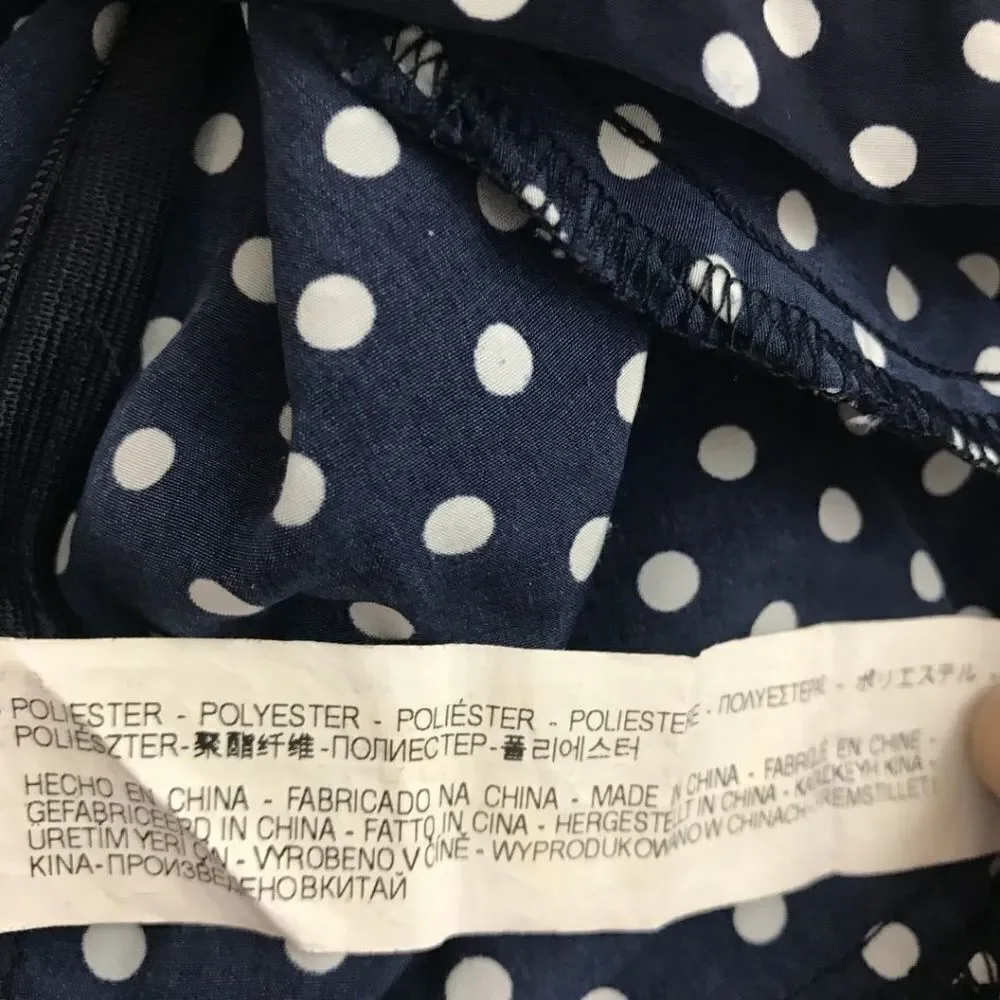 Zara Trafaluc Navy and white‎ polka dot Romper